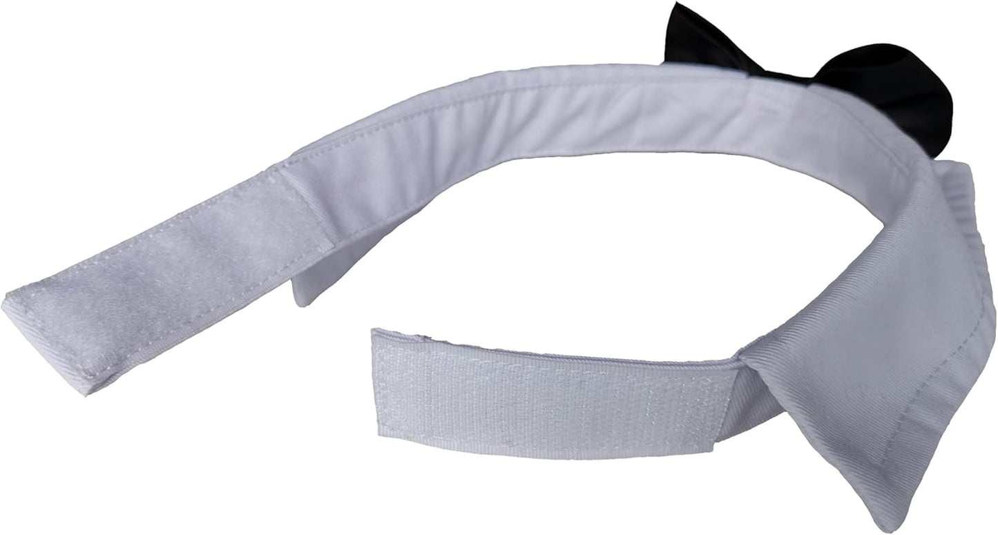 Dog Necktie Pet Tuxedo Cotton Collar with Black Tie for Small Medium and Large Dogs (S)