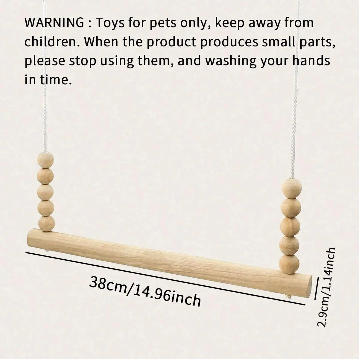 Backyard Barnyard Chicken Swing Handmade in USA!!! ! Toy for Coop (Round Bar) Natural Safe Large Wood Perch Ladder for Poultry Run Rooster Hens Chicks Pet Parrots Pollo Stress Relief for Birds