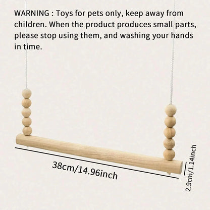 Backyard Barnyard Chicken Swing Handmade in USA!!! ! Toy for Coop (Round Bar) Natural Safe Large Wood Perch Ladder for Poultry Run Rooster Hens Chicks Pet Parrots Pollo Stress Relief for Birds