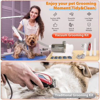 Multi-Purpose Pet Grooming Vacuum Kit Set