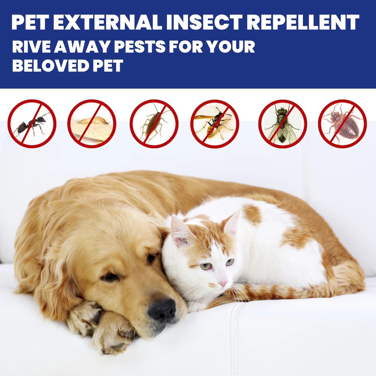 Pet Flea Control Spray, Cat & Dog Skin Care External Tick Relief Spray